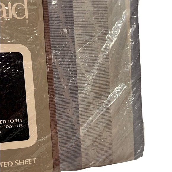 Vintage Springmaid Jay Yang Striped Mirages California King Fitted Sheet - Picture 4 of 7